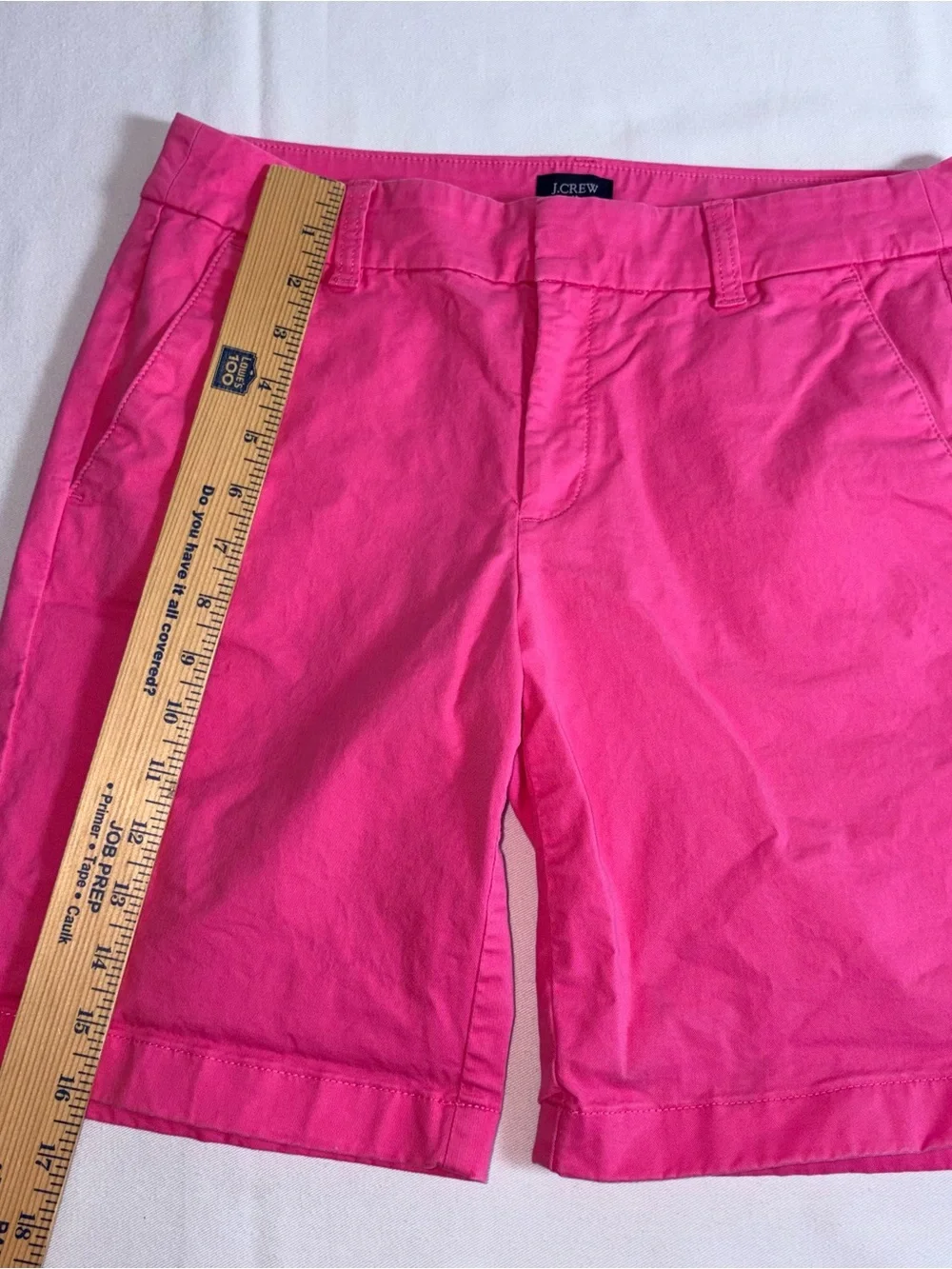 J. Crew Hot Pink Chino Shorts size 4 cotton Bermuda preppy summer beach